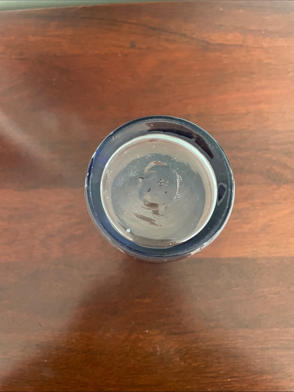 Hand blown Blue Ombre Glass Tumbler - Sleek Clear Drinking Glass - Picture 5 of 6
